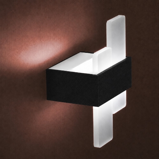 Applique da parete moderna nera led 12w cct 3000k 4000k