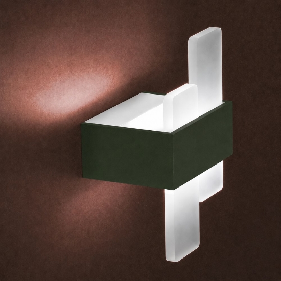Applique moderna verde oliva led 12w cct 3000k 4000k per ingresso
