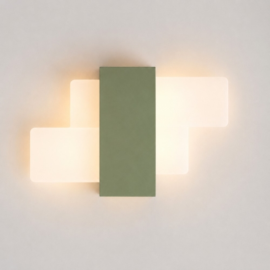 Applique da parete moderna per ingresso verde salvia led 12w cct 3000k 4000k