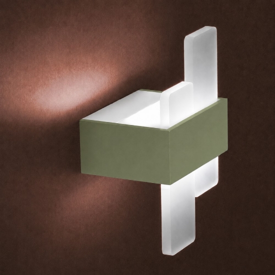 Applique da parete moderna per ingresso verde salvia led 12w cct 3000k 4000k