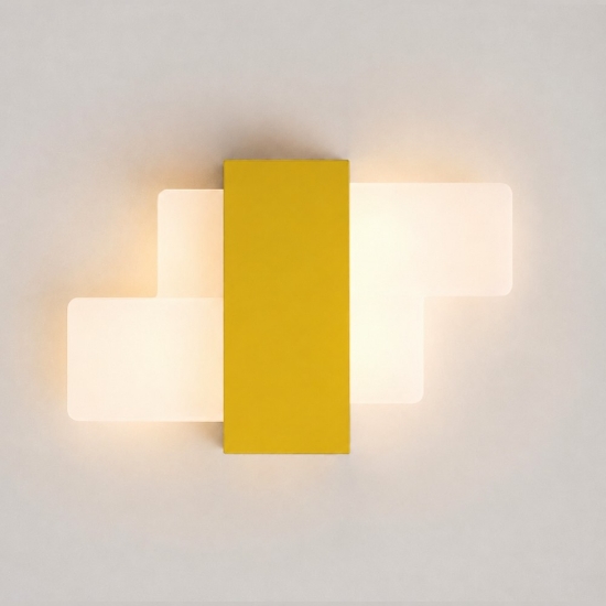 Applique da parete moderna giallo led 12w cct 3000k 4000k