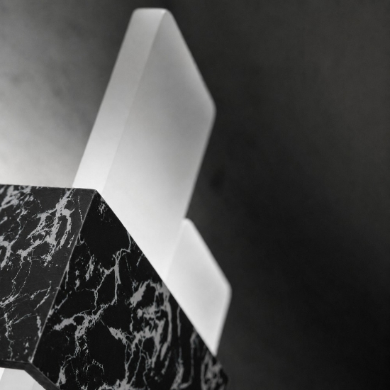 Applique da parete effetto marmo nero led 12w cct 3000k 4000k