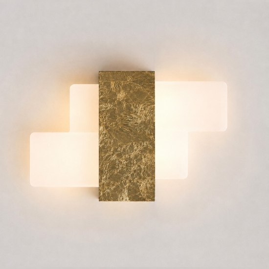 Applique da parete moderna foglia oro led 20w cct 3000k 4000k