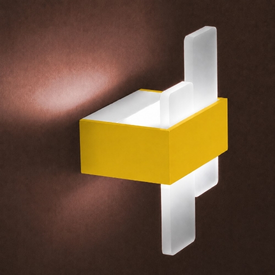 Applique da parete moderna giallo girasole led 20w cct 3000k 4000k