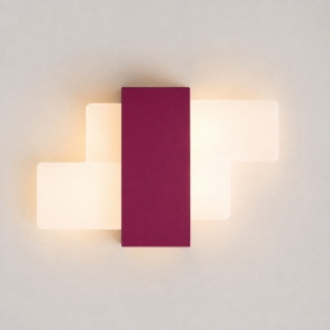 Applique da parete moderna per soggiorno magenta led 20w cct 3000k 4000k