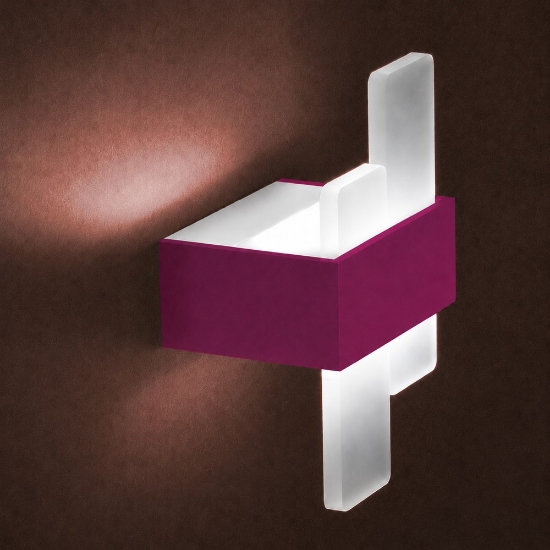 Applique da parete moderna per soggiorno magenta led 20w cct 3000k 4000k