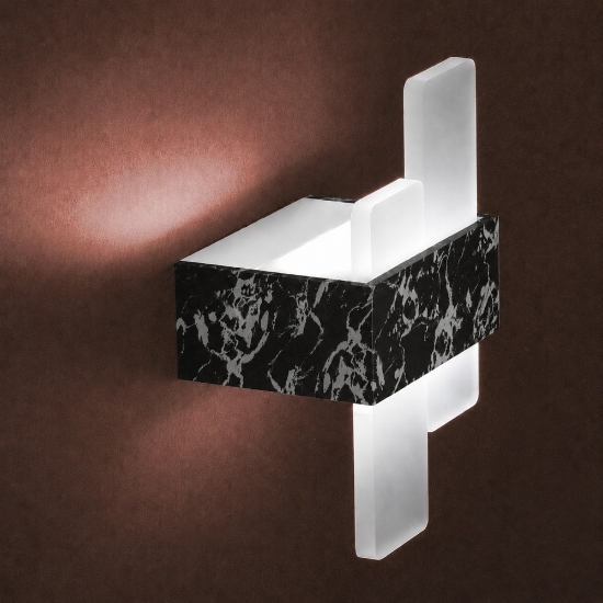Applique da parete moderna per soggiorno effetto marmo nero led 20w cct 3000k 4000k