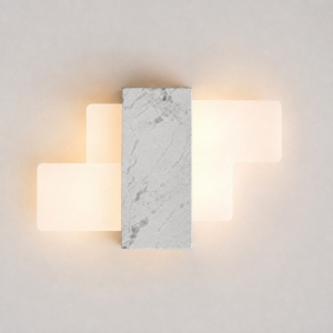 Applique da parete moderna effetto marmo bianco led 20w cct 3000k 4000k