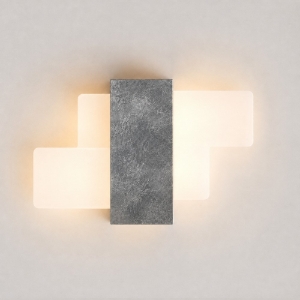 Applique da parete foglia argento per soggiorno led 20w cct 3000k 4000k