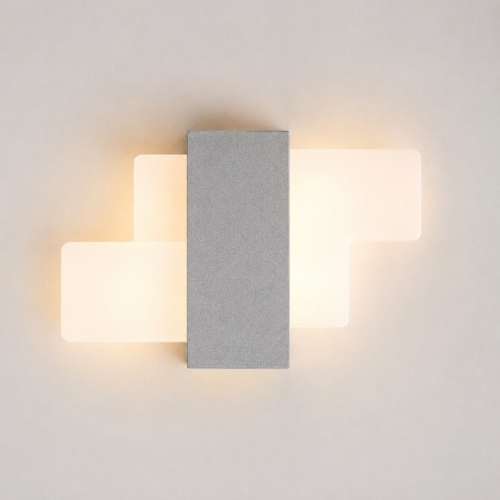 Applique da parete moderna grigio perla led 20w cct 3000k 4000k