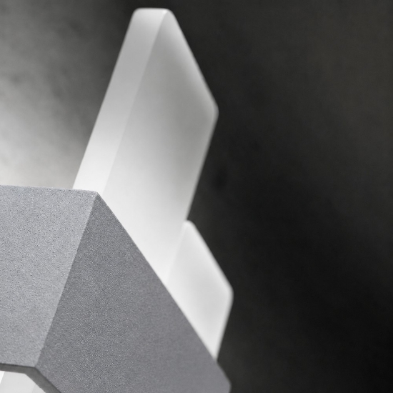 Applique da parete moderna grigio perla led 20w cct 3000k 4000k