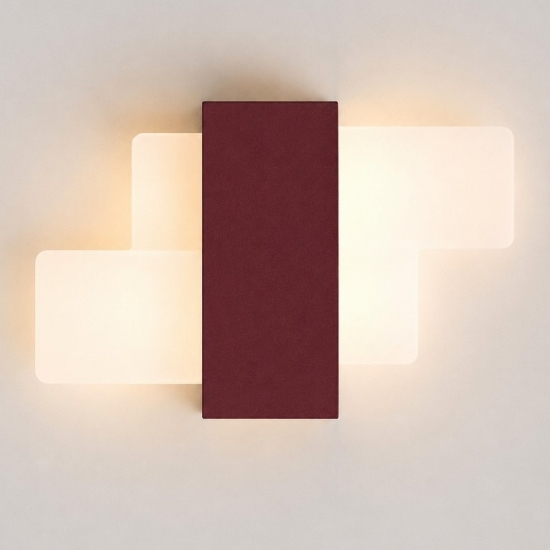 Applique da parete moderna bordeaux per soggiorno led 30w cct 3000k 4000k