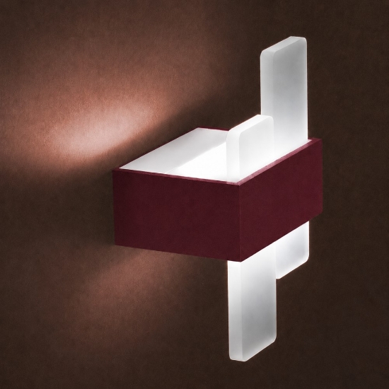 Applique da parete moderna bordeaux per soggiorno led 30w cct 3000k 4000k