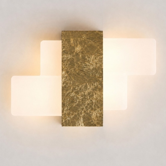 Applique da parete moderna foglia oro led 30w cct 3000k 4000k