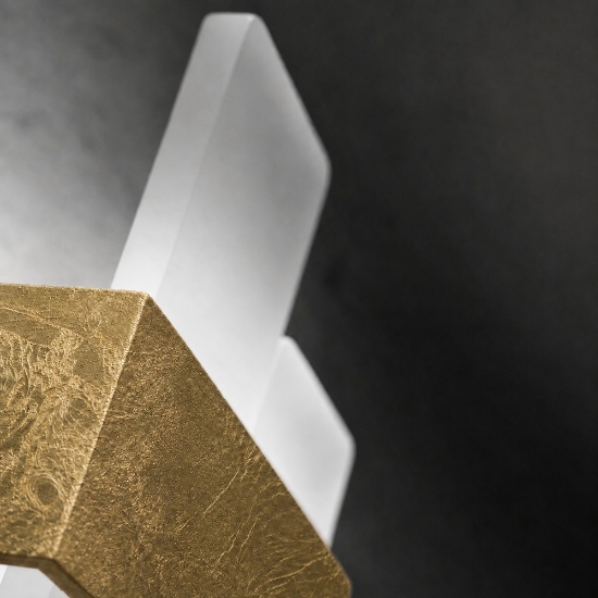 Applique da parete moderna foglia oro led 30w cct 3000k 4000k