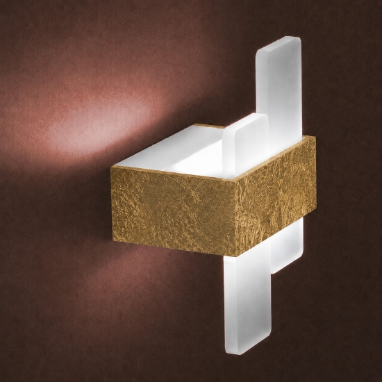Applique da parete moderna foglia oro led 30w cct 3000k 4000k