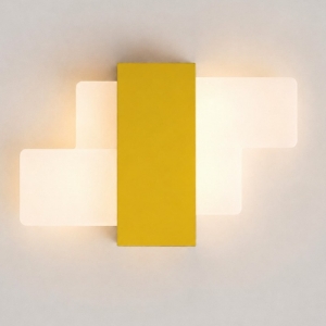 Applique da parete moderna giallo girasole led 30w cct 3000k 4000k