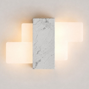 Applique led 30w cct 3000k 4000k moderna effetto marmo bianco