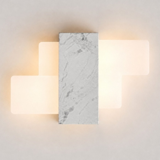 Applique led 30w cct 3000k 4000k moderna effetto marmo bianco