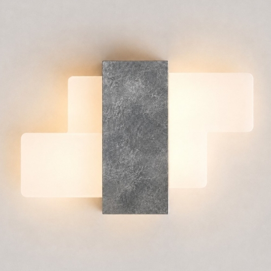 Applique da parete led 30w cct 3000k 4000k moderna foglia argento
