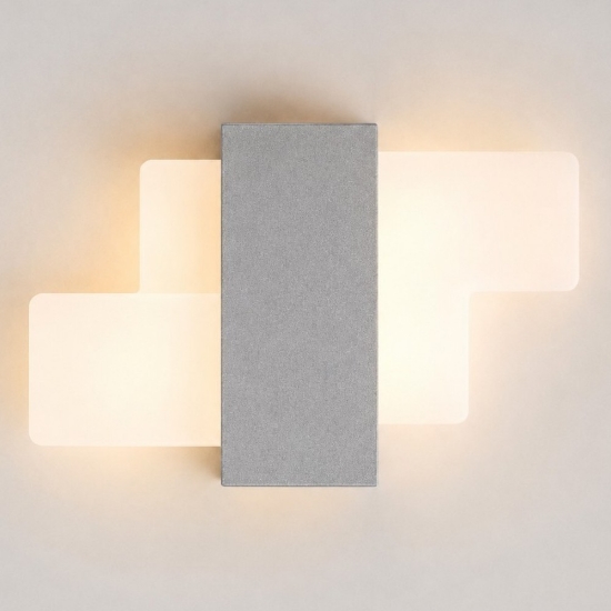Applique da parete led 30w cct 3000k 4000k moderna grigio perla