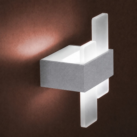 Applique da parete led 30w cct 3000k 4000k moderna grigio perla