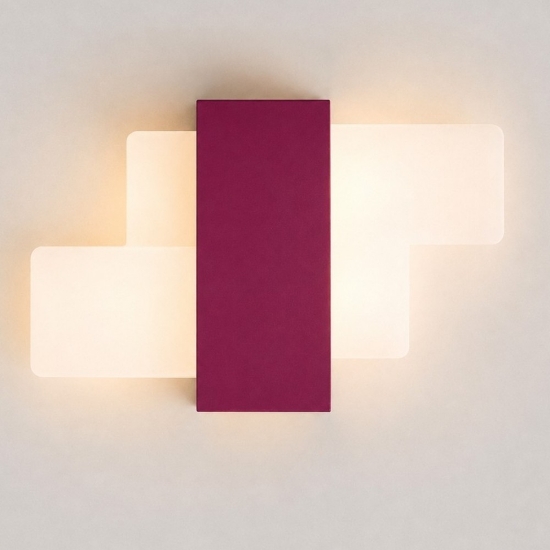 Applique da parete moderna per soggiorno magenta led 30w cct 3000k 4000k
