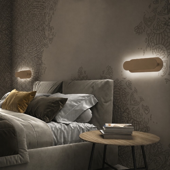 Applique da comodino design moderna sabbia led 12w cct 3000k 4000k
