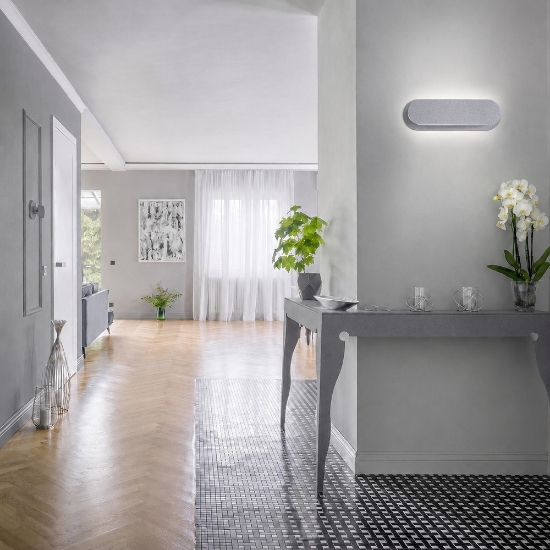 Applique da comodino moderna grigio perla led 12w cct 3000k 4000k