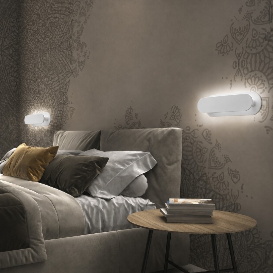 Applique da comodino moderna bianca led 12w cct 3000k 4000k