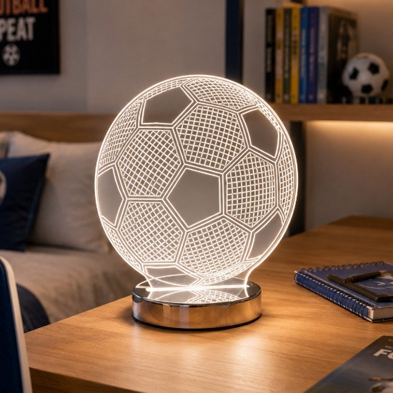 Lampada da scrivania per cameretta pallone da calcio cromo led cct 3000k 4000k 6500k
