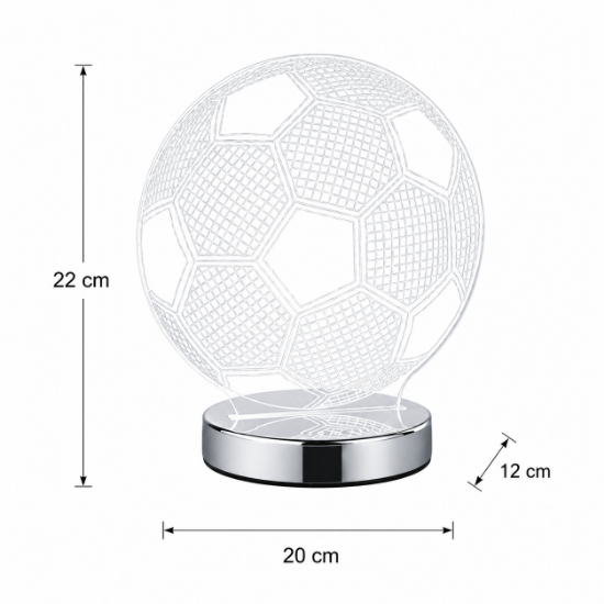 Lampada da scrivania per cameretta pallone da calcio cromo led cct 3000k 4000k 6500k