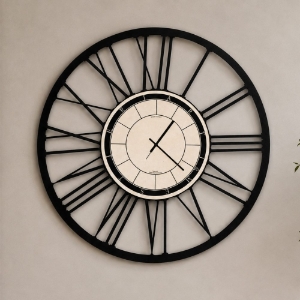 Orologio da parete moderno rotondo nero 50cm