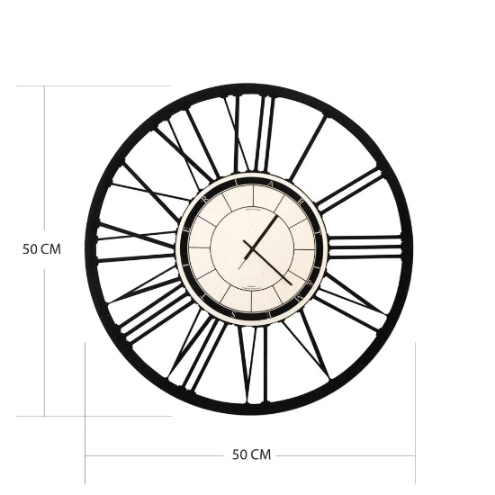 Orologio da parete moderno rotondo nero 50cm