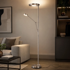 Piantana da terra led 32w cct 2700k 4000k dimmerabile nickel opaco