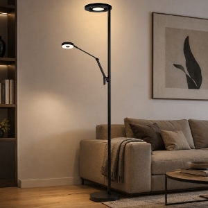 Lampada da terra nero opaco led 32w cct 2700k 4000k dimmerabile