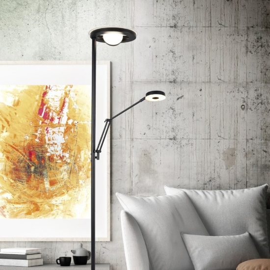 Lampada da terra nero opaco led 32w cct 2700k 4000k dimmerabile