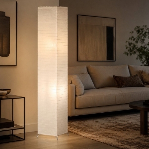 Piantana da terra quadrata carata bianca h130 cm