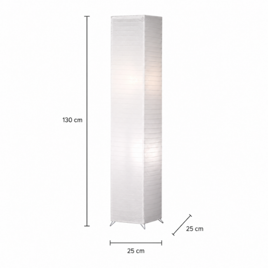 Piantana da terra quadrata carata bianca h130 cm