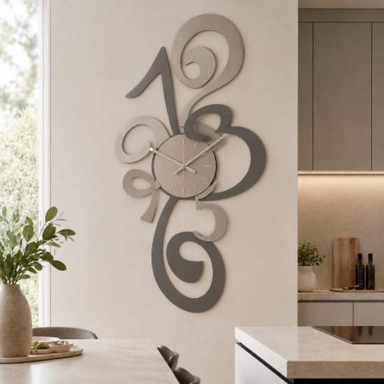 Grande orologio moderno per parete fango e sabbia per cucina