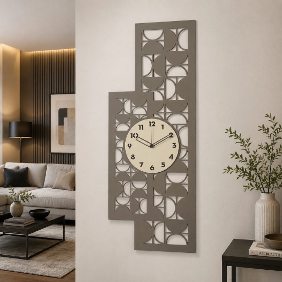Orologio verticale da parete moderno fango e avorio