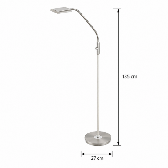 Lampada da terra ottone satinato dimmerabile led 12w 3000k