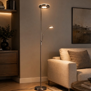 Lampada da terra ottone led 32w cct 2700k 4000k dimmerabile luce lettura