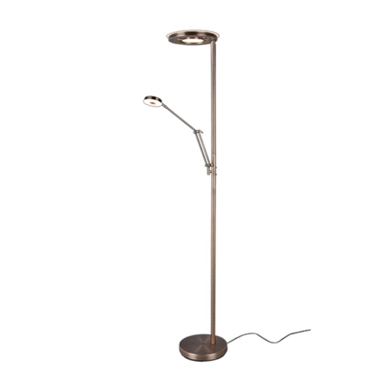 Lampada da terra ottone led 32w cct 2700k 4000k dimmerabile luce lettura