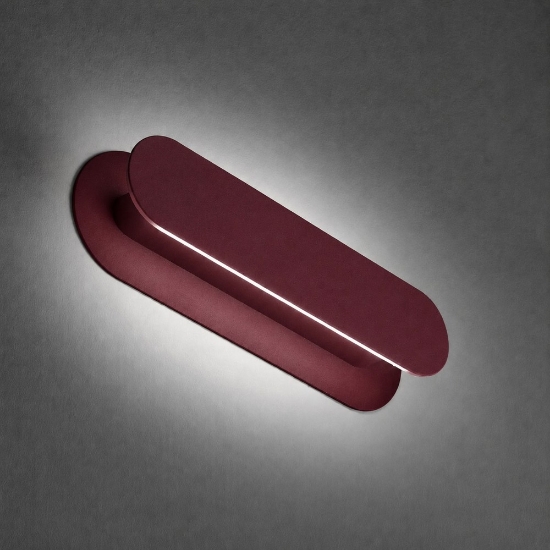 Applique moderna da comodino bordeaux led 20w cct 3000k 4000k