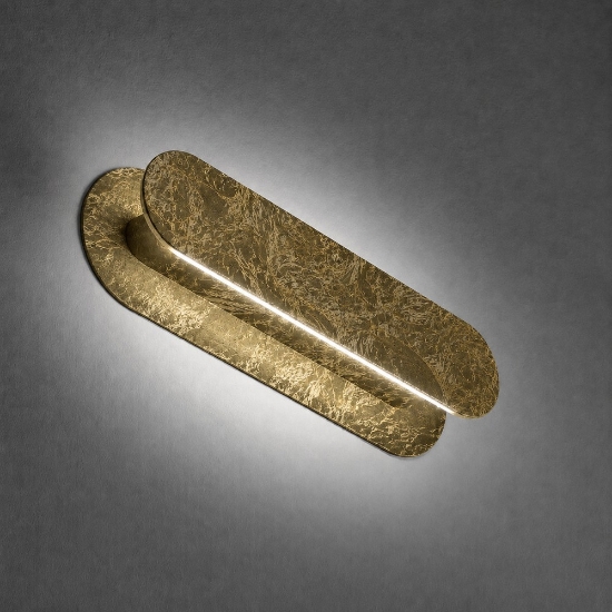 Applique da comodino moderna foglia oro led 20w cct 3000k 4000k