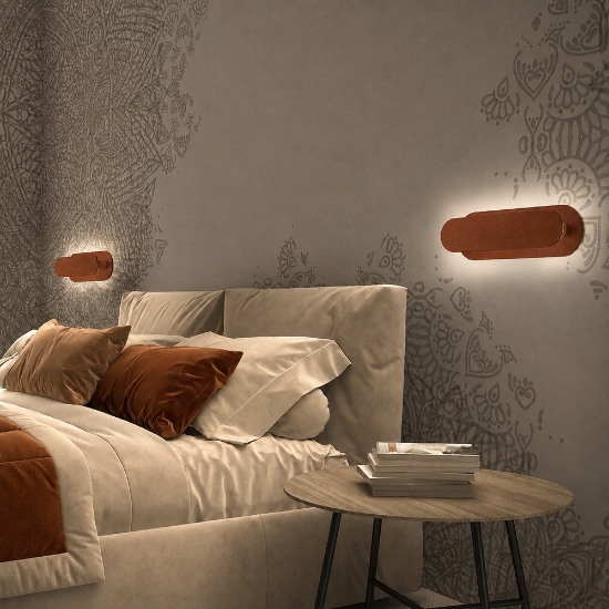 Applique da comodino moderna rame opaco led 20w cct 3000k 4000k