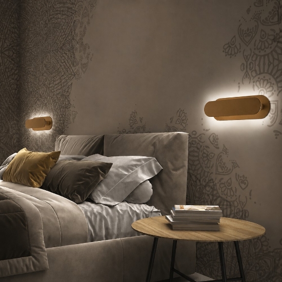 Applique da comodino moderna oro opaco led 20w cct 3000k 4000k