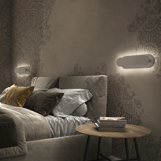 Applique da comodino led 20w cct 3000k 4000k  moderna tortora