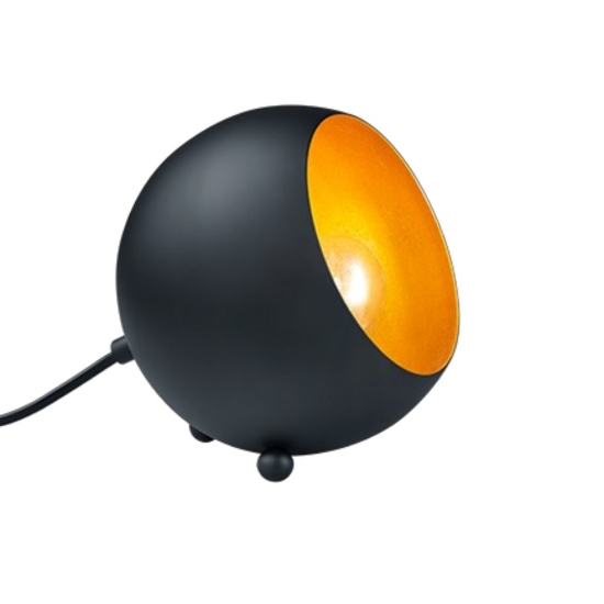 Lampada da tavolo design moderno sfera nero opaco
